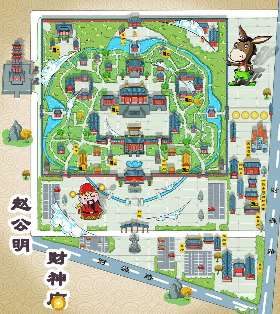吴兴寺庙类手绘地图